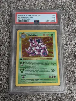 1999 Pokemon Base Set 1st Edition NIDOKING HOLO #11 - PSA 7 - Near Mint Rare! - Image 1