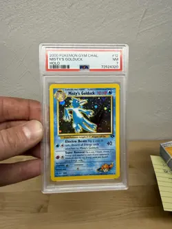 Pokemon Gym Challenge Misty's Golduck 12/132 Holo PSA 7 2000 Unlimited non swirl - Image 1