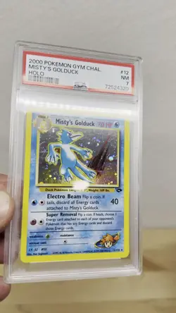 Pokemon Gym Challenge Misty's Golduck 12/132 Holo PSA 7 2000 Unlimited non swirl - Image 2