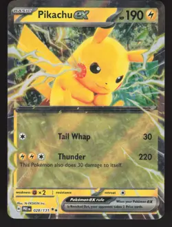 Pikachu ex 028/131 Pokemon TCG SV: Prismatic Evolutions NM - Image 1
