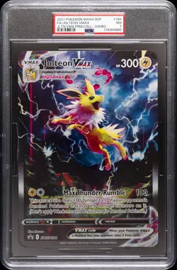 2021 POKEMON SWSH BLACK STAR PROMO #184 FULL ART/JOLTEON VMAX PSA 7 - Image 1