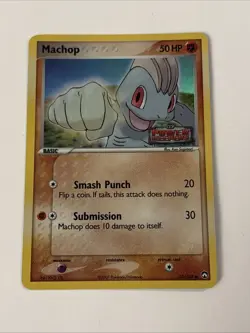 2007 Pokemon Ex Power Keepers Machop 53/108 Holo STAMPED - Image 1