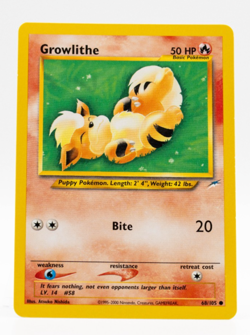 Growlithe Pokemon Neo Destiny 68/105 Non-Holo Near Mint - Image 1