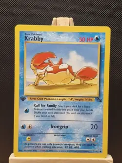 Pokemon 1999 WOTC 1st Edition Fossil Krabby 51/62 - Excellent - Image 1