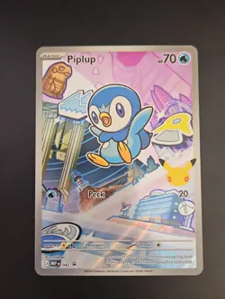 Pokemon TCG - Piplup 042 Me: Mega Evolution Promo Holo SMALL CRIMP ERROR - Image 1