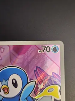Pokemon TCG - Piplup 042 Me: Mega Evolution Promo Holo SMALL CRIMP ERROR - Image 2