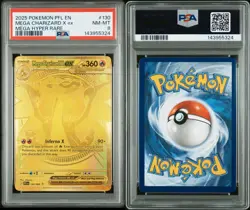 2025 POKEMON PFL EN-PHANTASMAL FLAMES MEGA HYPER RARE MEGA CHARIZARD X EX PSA 8 - Image 2