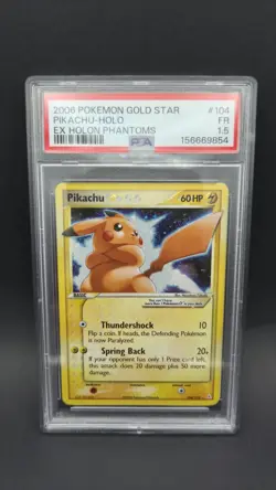 2006 POKEMON EX HOLON PHANTOMS GOLD STAR #104 PIKACHU-HOLO PSA 1.5 (RARE POP 5) - Image 3