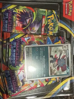 Pokemon TCG Mega Evolution Phantasmal Flames 3 Pack Blister Sneasel Promo NEW 🔥 - Image 2