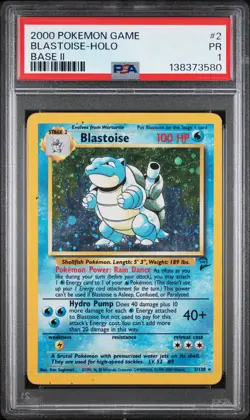 PSA 1 PR 2000 Base Set II Blastoise 2/130 Holo Foil WOTC Pokemon - Image 1