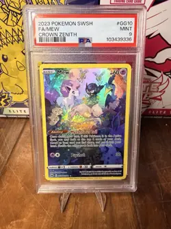 2023 MEW #GG10 FULL ART POKEMON SWORD & SHIELD CROWN ZENITH PSA 9 - Image 1