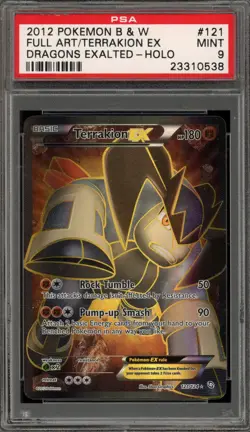 Pokemon Terrakion EX Dragons Exalted Full Art #121 PSA 9 Mint - Image 1