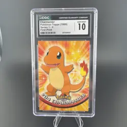 1999 TOPPS POKEMON TV #4 CHARMANDER - 1st EDITION FIRST PRINT BLUE LOGO - Image 1