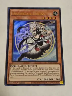 Yugioh JUSH-EN001 Dracotail Lukias Ultra Rare NM 1st Edition - Image 1