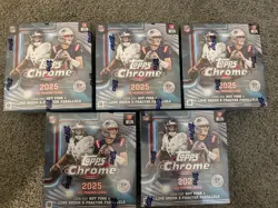 2025 TOPPS CHROME MEGA BOX NFL FOOTBALL (lot of 5) Brand New Sealed - Image 1