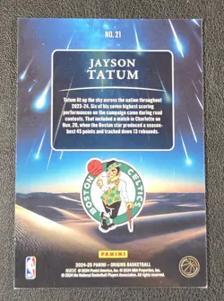 2024-25 Panini Mosaic Jayson Tatum #21 Meteor Shower /99 Pink Boston Celtics - Image 2
