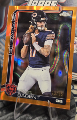 Topps Chrome 2025 Tyson Bagent Chicago Bears #54 Football Card 23/25 - Image 1