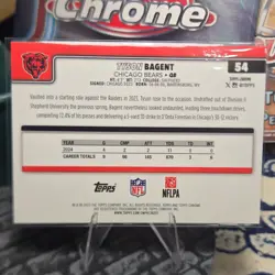 Topps Chrome 2025 Tyson Bagent Chicago Bears #54 Football Card 23/25 - Image 2