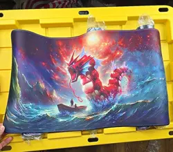 Shining Gyarados - Pokemon STITCHED Playmat Game Mousepad CUSTOM Play Mat TCG - Image 1