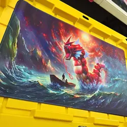 Shining Gyarados - Pokemon STITCHED Playmat Game Mousepad CUSTOM Play Mat TCG - Image 2