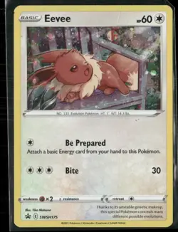 2021 Pokemon Sword & Shield Cosmos Holo Black Star Promo #SWSH175 Eevee - Image 1