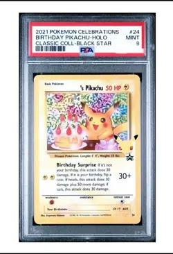 2021 POKEMON CELEBRATIONS CLASSIC COLLECTION #24 BIRTHDAY PIKACHU-HOLO PSA 9 - Image 1