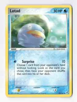 Lotad 35/107 Regular Uncommon EX Deoxys Series Vintage Pokemon TCG Card NM - Image 1