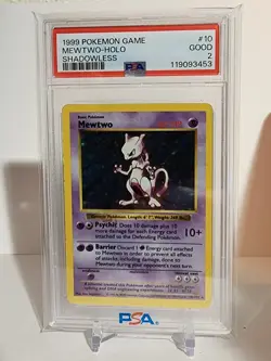 1999 Pokemon Shadowless Base Set Mewtwo Holo #10 PSA 2 - Image 1