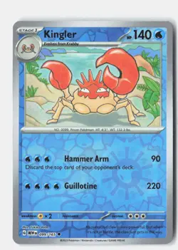 Kingler Reverse Holo 099/165 Uncommon 151 Pokemon Near Mint - Image 1