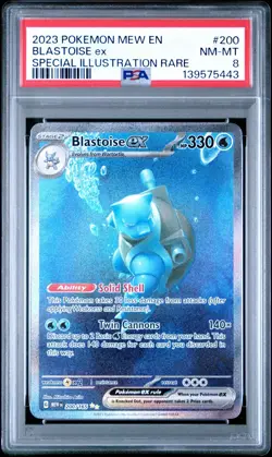 Pokemon Card Blastoise EX 200/165 Scarlet & Violet 151 PSA 8 Full Art - Image 1