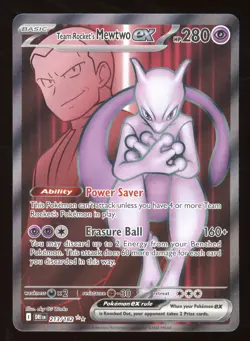 2025 Pokemon S&V Destined Rivals Team Rocket's Mewtwo EX Secret Rare #213/182 - Image 1