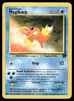 Pokemon Cards Magikarp 47/82 Team Rocket Uncommon MP - Image 1