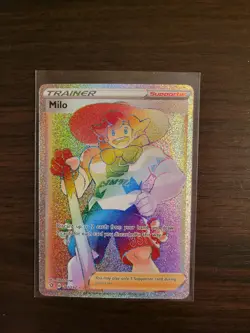 Pokemon TCG Milo 201/192 Rebel Clash Trainer Full Art Secret Rainbow Rare NM - Image 2