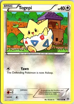 Togepi 102/135 Common Plasma Storm Pokemon Near Mint - Image 1