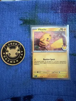 2026 Pokemon Day 30th Anniversary Pikachu 051 Stamped Promo With Coin - Image 1