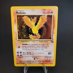 Pokemon TCG - Moltres 12/62 Fossil - Rare Holo - WOTC 1999 - LP - Image 1
