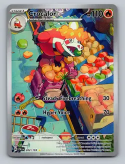 Pokemon Crocalor - Illustration Rare Holo SV02: Paldea Evolved 2023 202/193 - Image 1