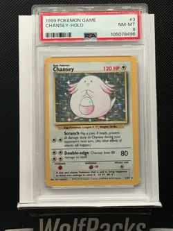 1999 Pokemon TCG Base Set - Chansey 3/102 Rare Holo #3 PSA 8 - Image 1