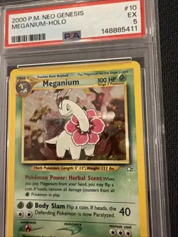 2000 Pokemon Meganium Neo Genesis Holo 10/111 PSA 5 - Image 3
