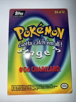 Pokemon Topps #6 Charizard E6 of 12 Blue Label Non-Holo - Image 2
