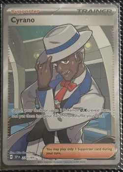 Pokemon TCG Cyrano Sv08 Surging Sparks Full Art Holo Ultra Rare 230/191 - Image 1