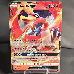 Pokemon Ho-Oh GX Ultra Rare Full Art Holo 21/147 Sm-Burning Shadows 2017 LP-NM - Image 1
