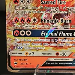 Pokemon Ho-Oh GX Ultra Rare Full Art Holo 21/147 Sm-Burning Shadows 2017 LP-NM - Image 5
