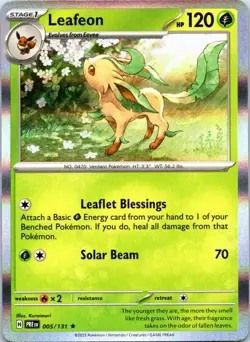 Leafeon 005/131 Holo Rare Prismatic Evolutions Pokemon Holo NM - Image 1