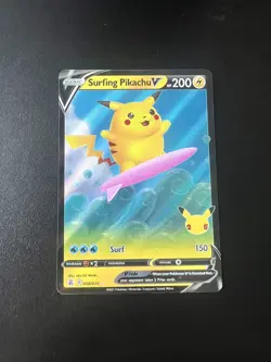 Pokemon Celebrations Surfing Pikachu V 008/025 Ultra Rare Holo - Image 1