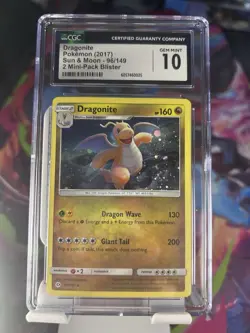 Pokemon Dragonite 96/149 SM Base Set Holo Rare CGC 10 160 HP EN - Image 2