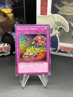 Yugioh! NM Reckless Greed - LCYW-EN285 - Super Rare - Unlimited Edition NM - Image 2