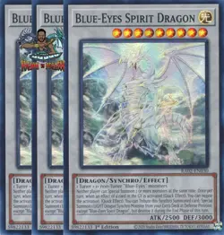 Yugioh! 3x Blue-Eyes Spirit Dragon RA02-EN030 Ultra Rare 1st Ed NM - Image 1