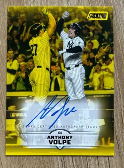 2025 Stadium Club Anthony Volpe On Card Auto Yellow #SCBA-AV New York Yankees - Image 1