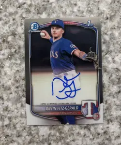 Devin Fitz-Gerald 2025 Bowman Chrome AUTO AUTOGRAPH 1ST ROOKIE RANGERS - Image 1